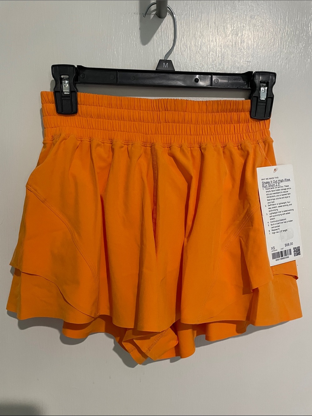 lululemon athletica shake it out high rise run short in citrus sizzle